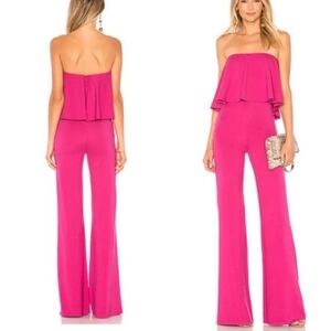 Lovers + Friends Pink Strapless Jumpsuit